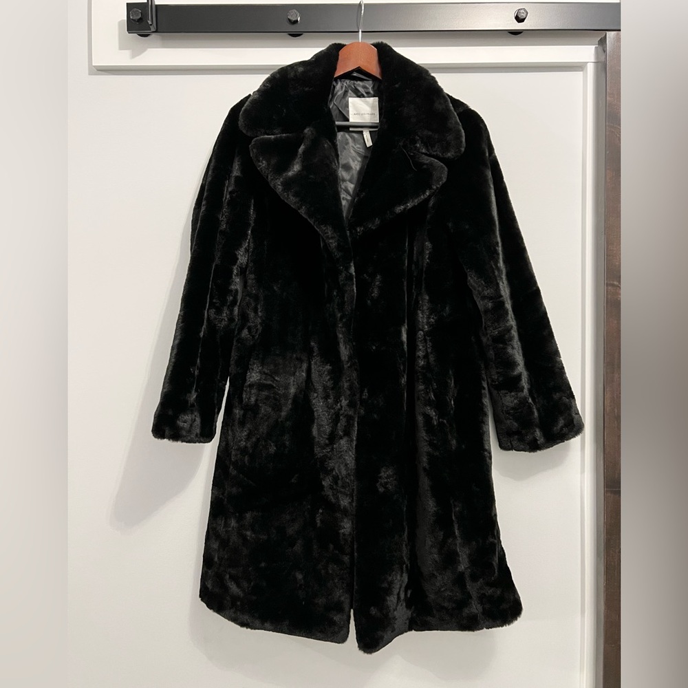 Avec Les Filles Black Faux Fur Coat